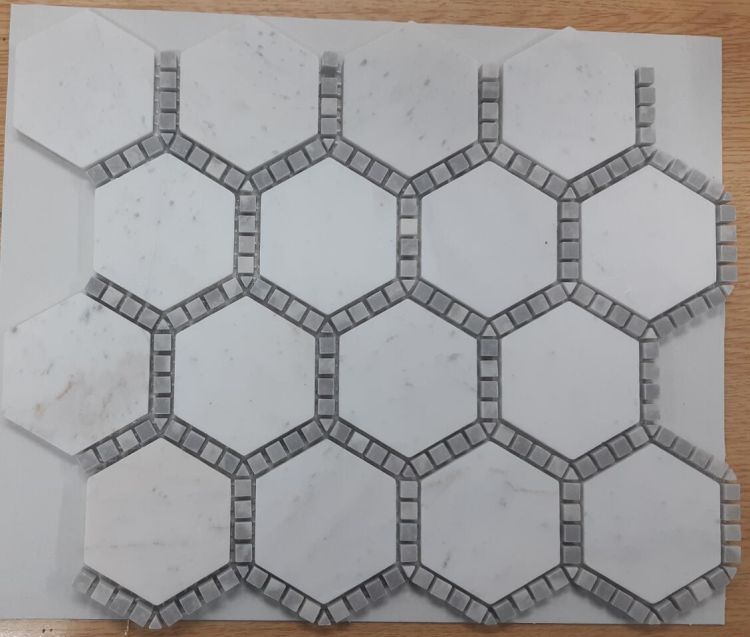 Hexagon Deco Milky White Honed 10.75 x 12.5 Hexagon Deco Milky White Honed 10.75 x 12.5